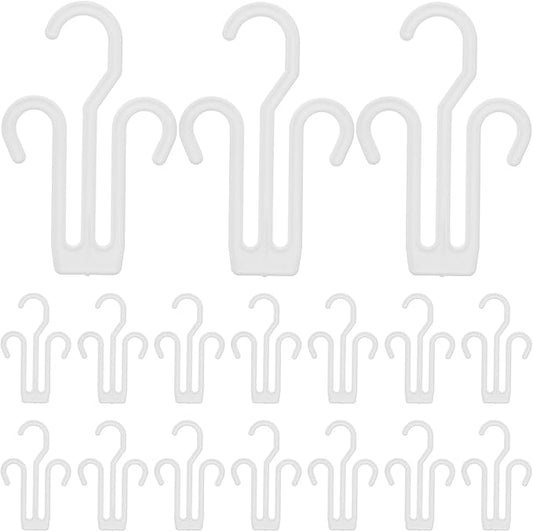 UKCOCO 20pcs White Plastic Slipper Drying Rack Hooks, Hanging Shoe Organizer for Closet and Entryway, Sturdy Shoe Hanger Rack for Home and Retail Display