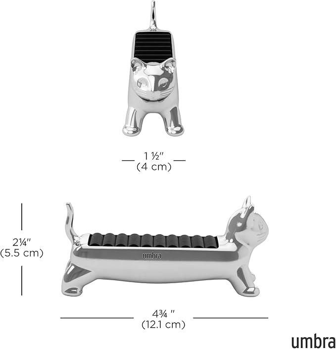 Umbra Ali Cat Ring Holder - Gift for Pet Kitty Kitten Lover - Jewelry Storage, Chrome