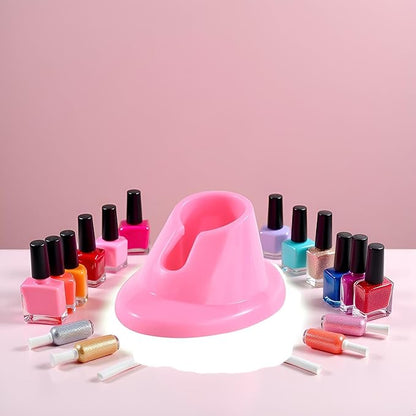 Pink Soft Rubber Nail Polish Bottle Holder Stand Anti-Spill Nail Art Organizer Display Manicure Tools for Nail Art Salon Durable Design Nail Polish