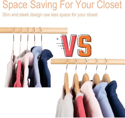 16.5" Rose Gold Copper Clothes Hangers - 30 Pack,Heavy Duty Strong Metal Hanger for Storage Display Sling Organization of Coat Shirts Dresses Jacket Elegant Standard Suit Accessory