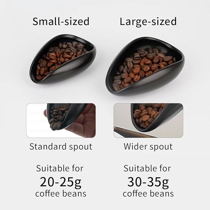 watchget Upgraded 30g Ceramic Coffee Dosing Cup & Tea Storage Tray, Single Dose Measuring Container for Coffee Beans & Loose Leaf Tea Dosing Vessel, Black