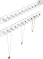 Heesch Necklace Holder, Acrylic Necklace Hanger, Wall Mount Necklace Organizer, Jewelry Hooks for Necklaces, Bracelets, Chains (2-pack Clear)