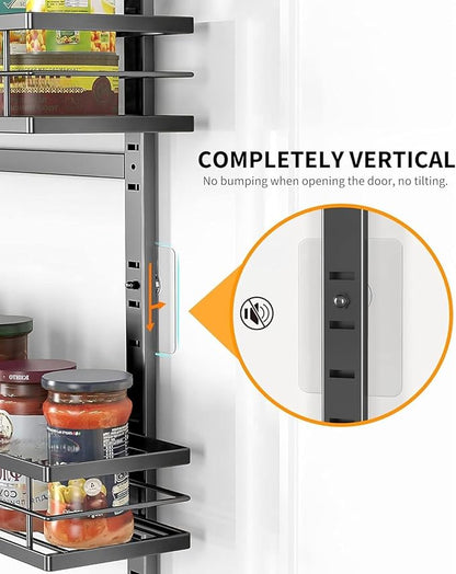 Moforoco 6-Tier Over The Door Pantry Organizer, Pantry Organization and Storage, Black Hanging Basket Cabinet Door Wall Spice Rack Shelves, Home & Kitchen Laundry Room Bathroom Essentials accessories
