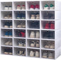 Homoyoyo 6pcs Shoe Storage Boxes with Lids, Stackable Plastic Shoe Organizer Bins for Women’s Sneakers, High Heels, and Boots, Space-saving Closet Storage Solution Assorted style
