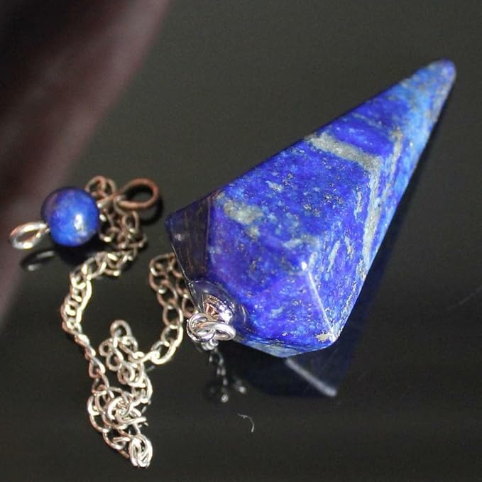 Faceted Mixed gemstone crystal pendulum point reiki chakra pendant bead Chain 6''