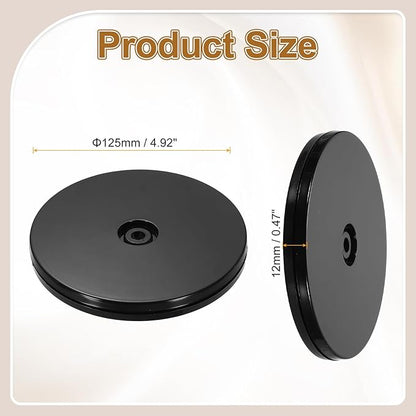 uxcell 1Pack Acrylic Lazy Susan Turntable, 5" Spinner Lazy Susan Turntable Organizer, Acrylic Ball Bearing Rotating Tray for Pantry Spice Rack Decorating, Black