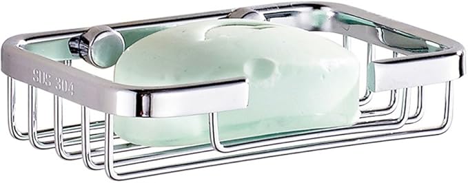 304 Stainless Steel Soap Dish Holder,Storage Soap Saver Wall Mounted for Kitchen Sink Bathroom Shower,Drainable and Rust Proof