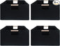 4 Pcs Fabric Storage Bins with Handle Black Collapsible Shelves Storage Basket Rectangle Wardrobe Organizer for Closet Shelves Sorting Toy and Clothes(15 x 10.6 x 6 Inch)