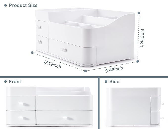 Makeup Organizer Tween Girls Gifts,Large Capacity Bathroom Organizer and Storage with Drawers Trendy Stuff ,Vanity,Bathroom Countertop,Bedroom Storage for Skincare,Cosmetics,Perfume,Brushes,Eyeshadow