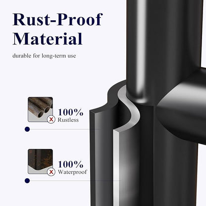 Kitsure Toilet Paper Holder Free Standing – Rustproof Metal Toilet Paper Stand for 4 Rolls with Anti-Slip Base and Shelf for Phone & Small Items, Bathroom Organizers and Storage, Medium, Black