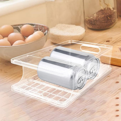 Amosfun Stackable Refrigerator Can Holder Rolling Beverage Organizer Bin for Fridge Efficient Drink Dispenser for Soda Beer More for Everyday Use