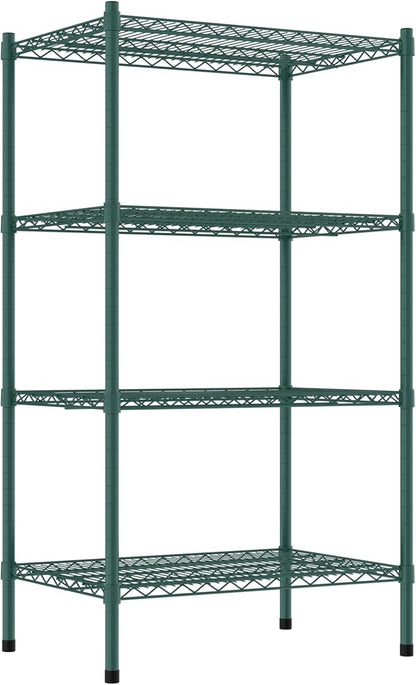 Commercial NSF Listed Green Epoxy Stationary Wire Shelving Kit 21" x 30" x 54", with 4 Shelves Perfect for Warehouse, Walk-in Refrigerator, Freezer, Grocery Store, Restaurant, Dishroom