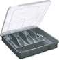 Utensil Holder for Countertop with Lid, Plastic Silverware Tray for Drawer (Gark Gray)
