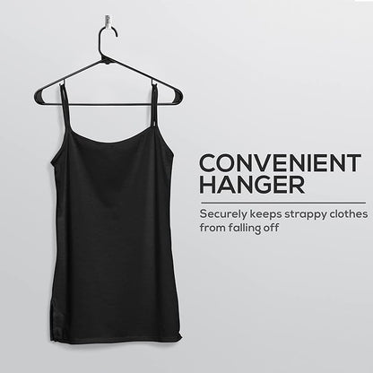 Utopia Home Plastic Hangers 200 Pack - Space Saving Clothes Hanger - Durable & Strong Closet Organizers and Storage with Built-in Strap Hooks - Essential for Shirts, Pants, Skirts & Coats (Black)