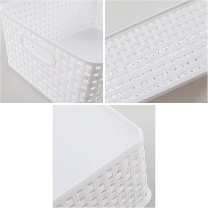 Plastic Storage Baskets for Shelf, 4 Packs