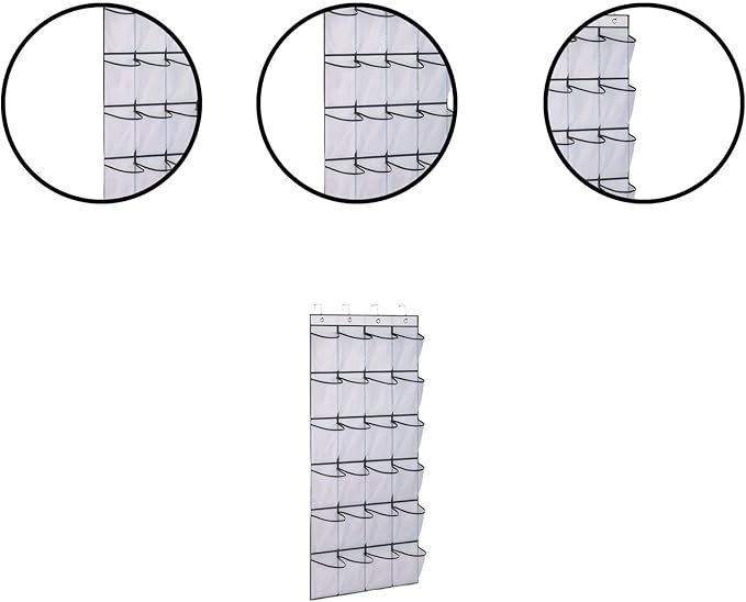 Over the Door Shoe Organizer for Bedroom Door with Multiple Pockets - Hanging Shoe Storage Bag Caddy