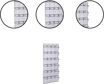 Over the Door Shoe Organizer for Bedroom Door with Multiple Pockets - Hanging Shoe Storage Bag Caddy