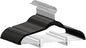 Velvet Pants Hangers Pack of 24, Non-Slip Skirt Clothes Trousers Hangers with Adjustable Clips, 360 ° Swivel Hooks Black/Silver