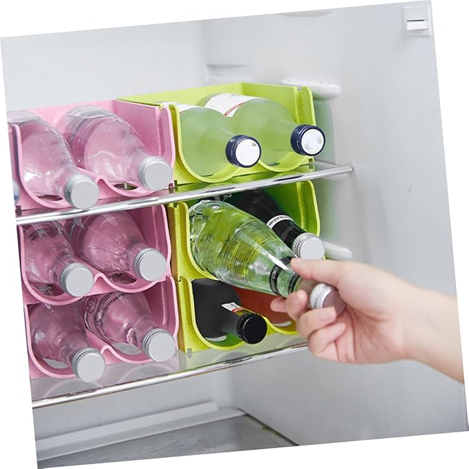 SOLUSTRE Stackable Beer and Soda Can Organizer Rack for Refrigerator 3-Piece Plastic Storage Stand Easy Access Beverage Dispenser for Home and Parties