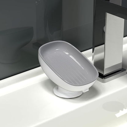 Soap Holder Self Draining for Sink Soap Holder Suction Cup Bar Soap Holder for Kitchen Bathtub - Gray