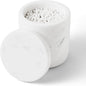 Marble Qtip Holder with Lid Natural Cotton Ball Container for Cotton Swabs,Makeup Sponges,Bath Salt Large Capacity Bathroom Canisters Jars for Countertop Storage and Organization White (WH051)