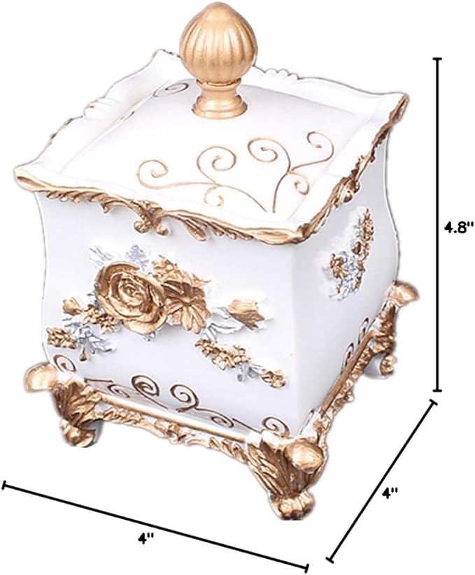 White Qtip and Cotton Ball Swab Holder Dispenser Container Organizer Makeup Pads Canister for Bathroom Kitchen