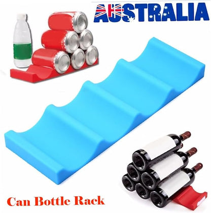 Unomor Fridge Storage Rack for Cans and Bottles Silicone Beverage Organizer Stacking for Fridge Pantry and Garage Lightweight and Easy to Clean