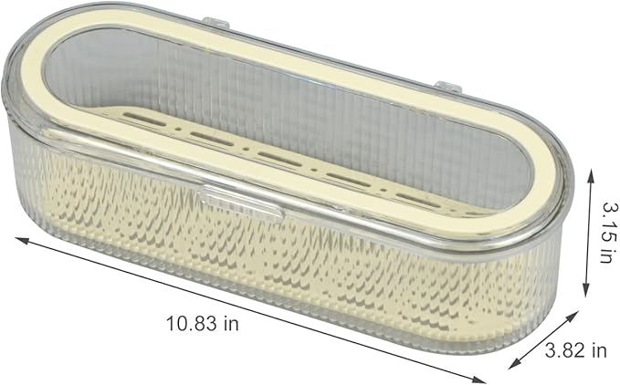 Flatware Tray with Lid,Silverware Tray Kitchen Cutlery Tray and Utensil Storage Container for Flatware and Silverware (Transparent Ripple)