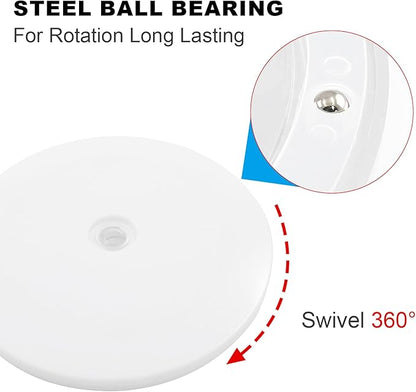 White Turntable Organizer 6 Inch, Acrylic Rotating Turntable Platter Swivel Plate Tray for Pantry Cabinet Spice Rack Cake Table Makeup