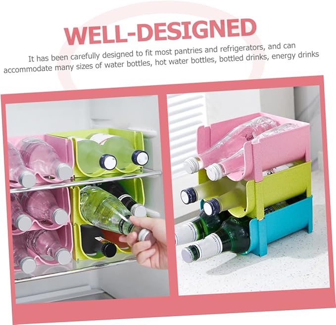 3pcs Beer Storage Rack Kitchen Rack Organizer Plastic Beer Tower Soda Can Dispenser for Refrigerator