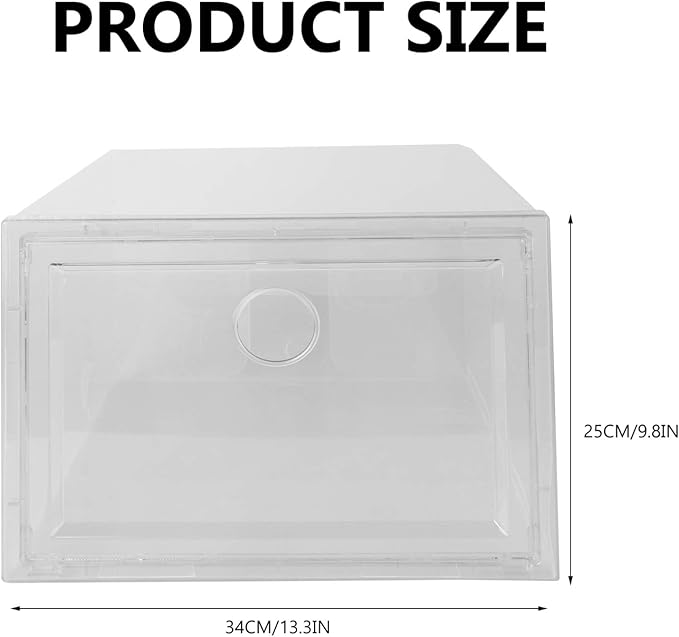 Cabilock 1pc Plastic Shoes Storage Box Capacity Shoe Case Door Practical Organizer for Home and Closet for Seasons Dimensions