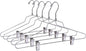 Quality Hangers Metal Skirt Hangers with Clips 10 Pack - Wire Pants Hangers with Swivel Hook - Heavy Duty Hangers for Jeans with Adjustable Metallic Clips - Ideal Clothing Hangers (10, 16")