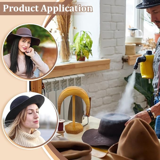 BENECREAT Hat Display Stands with Stable Base, 6.8x6.2x2.3inch Antique Style Tabletop Cap Holder for Retailer Trade Shows, Boutique Window Displays, Vendors Sales