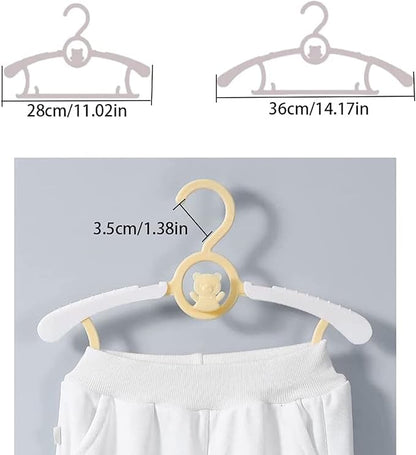 HGYZE Baby Nursery Closet Hangers, Ultra-Thin Non-Slip and Extendable Laundry Infant Pant Hanger for Newborn Clothes -20pcs Yellow Gift- Adjustable Children Coat Hanger for Girl Boy Toddler Kids Child