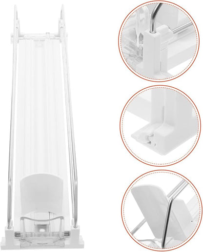 Soda Can Dispenser for Refrigerator Beverage Organizer Touchless Glide Large Capacity Drink Storage Box