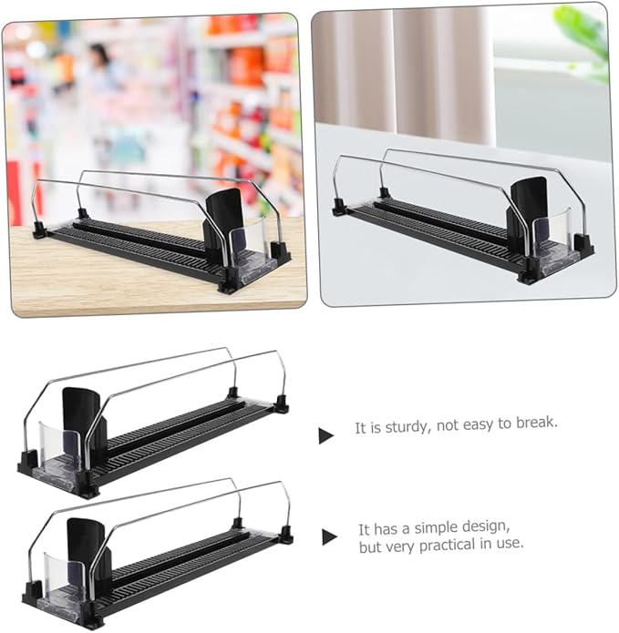 2pcs Plastic Steel Roller Beverage Propeller Drink Dispenser for Parties Soda Can Organizer Drink Pusher for Refrigerator