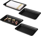 Vintage Farmhouse Decor Metal Vanity Tray(4 Pack), Countertop Guest Hand Towel Paper Storage Organizer Tray Dispenser, Sturdy Holder for Perfume, Cosmetics, Jewelry, Makeup Bathroom Organizer (Black)