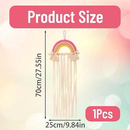 Bow Organizer for Girls, Hairbow Organizers and Claw Clip Organizer, 25x70cm Bow Hanger for Girls Hair Bows, Space-Saving Hair Accessory Storage Solution