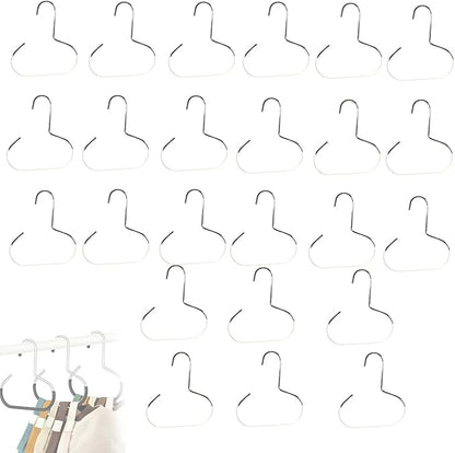 Durable Steel Hangers: Maximize Closet Space with Versatile Storage, Stainless Steel Hat Hangers for Closet, Hat Rack Hats Holder for Baseball Caps, Scarf and Hats Organizer (White,24 PCS)