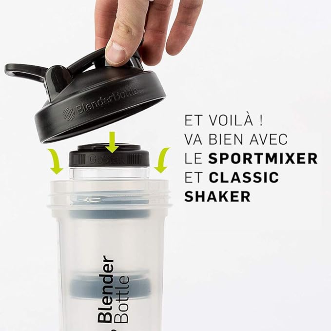 BlenderBottle GoStak Twist n' Lock Storage Jars, 40cc 4-Pak, Black