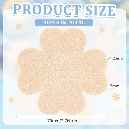 FINGERINSPIRE 30 Pcs Clover Felt Travel Jewelry Display Organizer 2.7x7inch Tangle-Free Jewelry Containers Portable Jewelry Storage Protection Pad for Earrings, Ear Studs, Necklaces, Bracelet