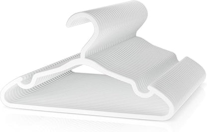 VILICK Plastic Kids Hangers - 30 Pack Non-Slip Baby Clothes Hangers for Closet, Toddler & Newborn Clothing Pants, Skirts, Coats (White)