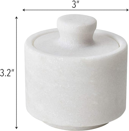 White Marble Salt Cellar Keeper With Lid