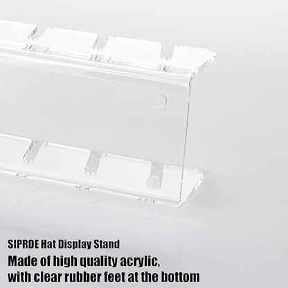 APLUSH 2024 New Hat Stand for Baseball Caps Display and Organizer, 2Pcs No Install Acrylic Hat Holder for 14 Baseball Caps for Office,Bedroom, Closet, Dresser,Clear