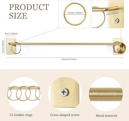 SNOWSTAR Metal Claw Clip Organizer Holder, Hair Clip Holder and Storage for Women and Girl,Claw Clips Hanger Display Hair Accessories for Wall Door Closet,Gold(1PCS)