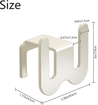 4 Pack No-Drill RV Shoe Rack - Over Door/Wall-Mounted Shelf, Space-Saving Aluminum Organizer for RV/Camper, Home, Holds Slippers, Sneakers, Drying Rack for Bathroom, Hallway (Cream Set)
