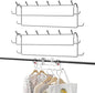 Space Saving Hangers for Clothes: 2 Pack 16 Inch 10 Hooks Magic Hanger Closet Organizer Metal Heavy Duty Hangers for Shirt Coat Pants Skirt Sorting Storage - Silver