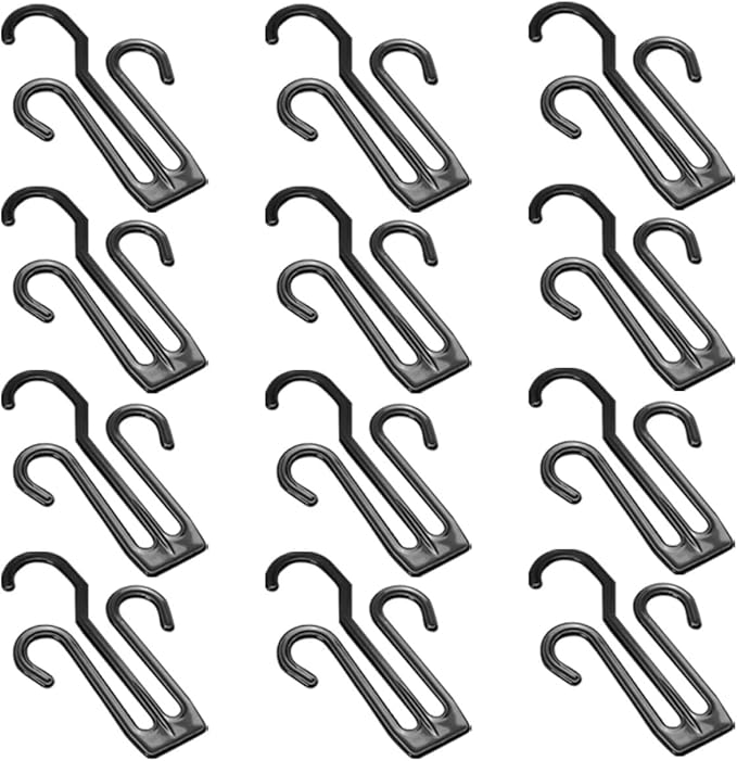 12pcs Black Shoe Drying Hooks Hanging Shoe Organizer for Exercise Bikes Multifunctional Portable Holder Sturdy Thickened Plastic Hooks