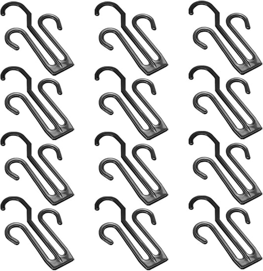 Ipetboom 12pcs Black Plastic Shoe Hanging Hooks Sturdy Shoe Organizer Rack for Exercise Bikes and Home Use Multipurpose Drying Holder