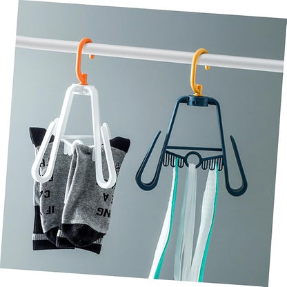 Outanaya 3pcs Multi Functional Drying Shoe Rack Foldable Plastic Organizer for Slippers Double Hook Design for Home Use Space Saving Hanging Drying